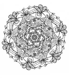 Mandala to color flowers vegetation to print 14
